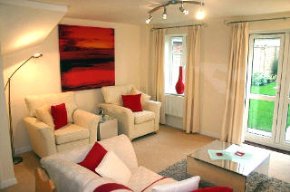 Lounge with patio doors leading into the garden